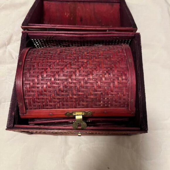 3 wood woven stacking boxes - Picture 5 of 8